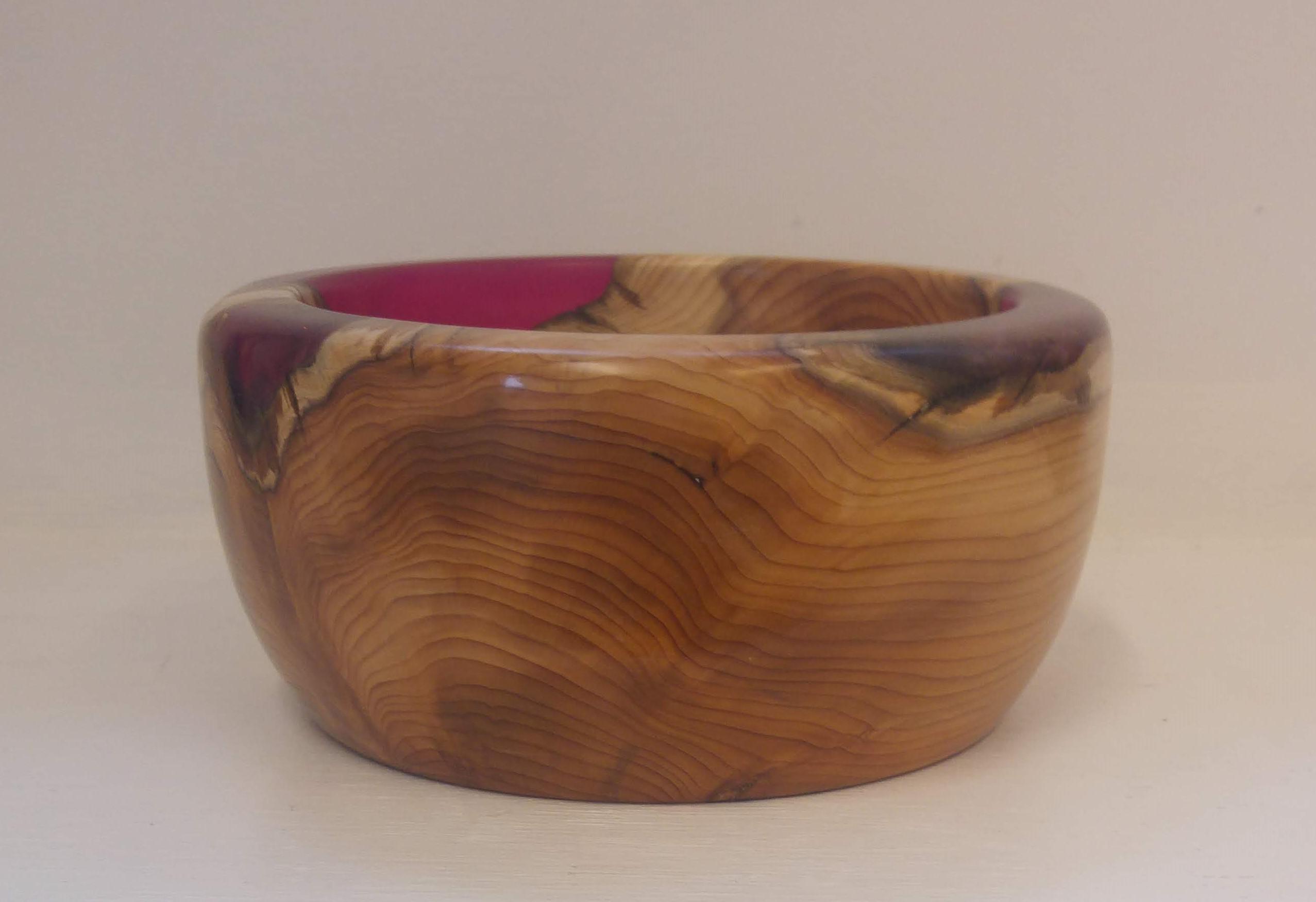 Yew and Pink Resin Bowl