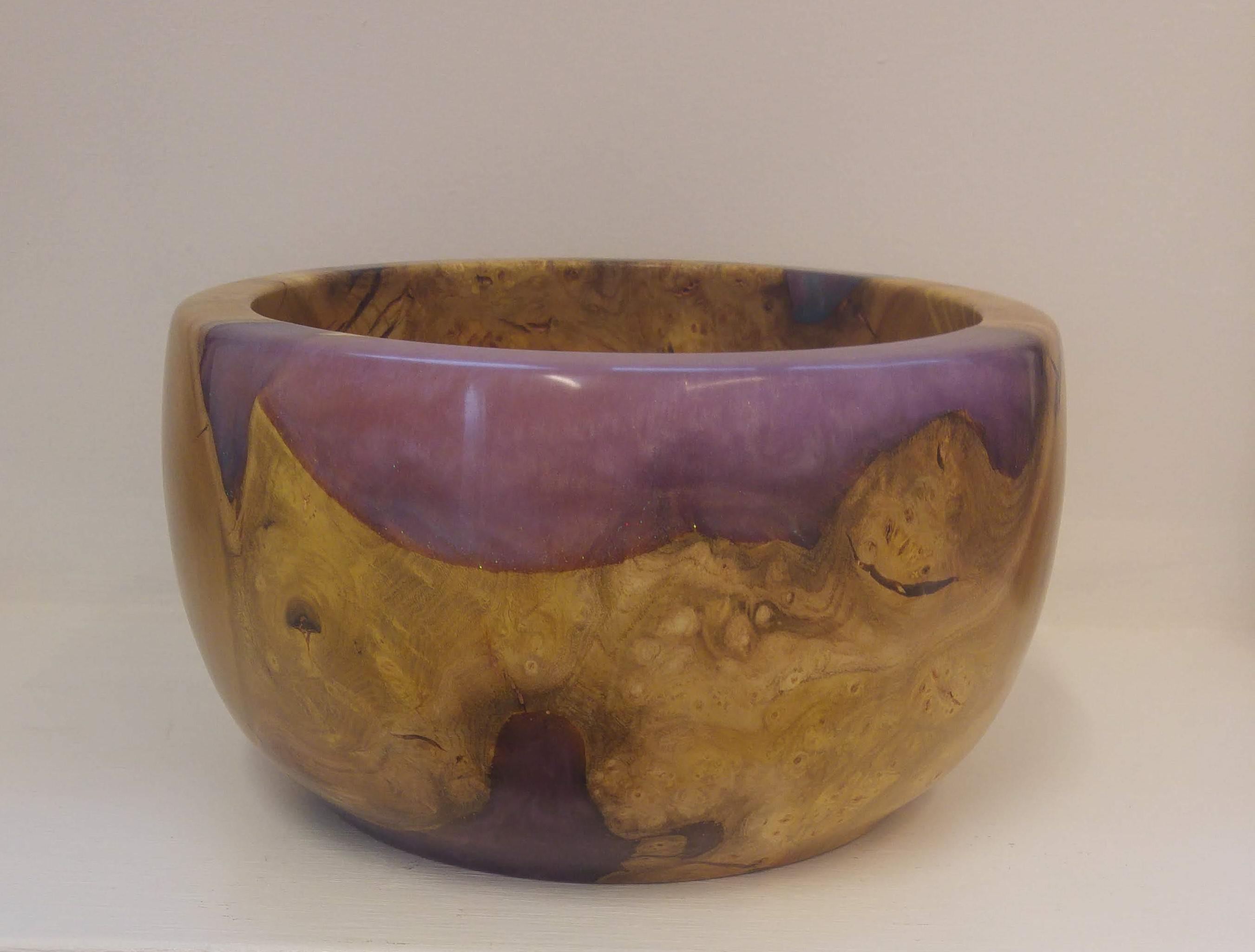 Mulberry and Lilac Resin Bowl