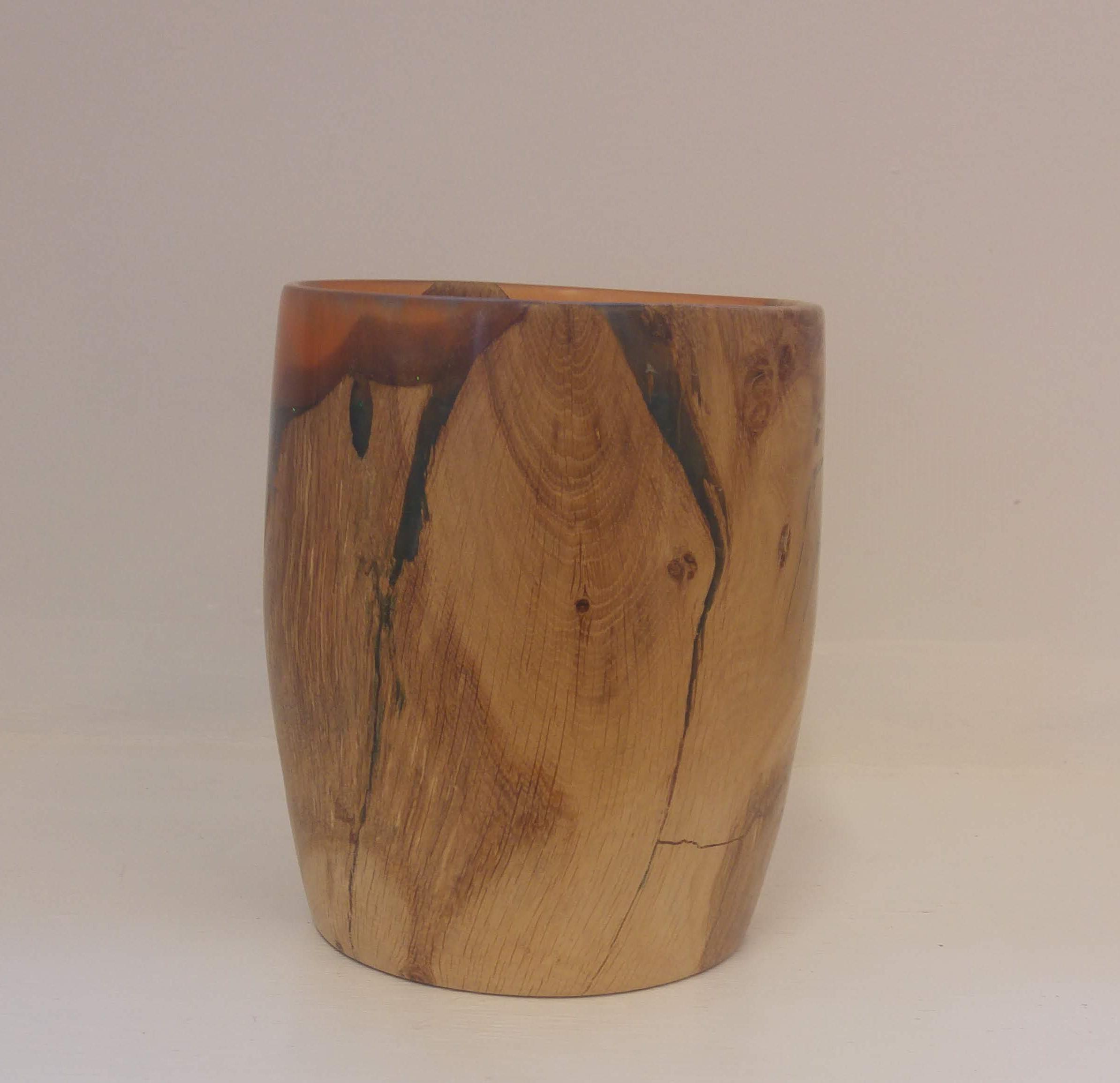 Holm Oak and Turquoise Resin Bowl