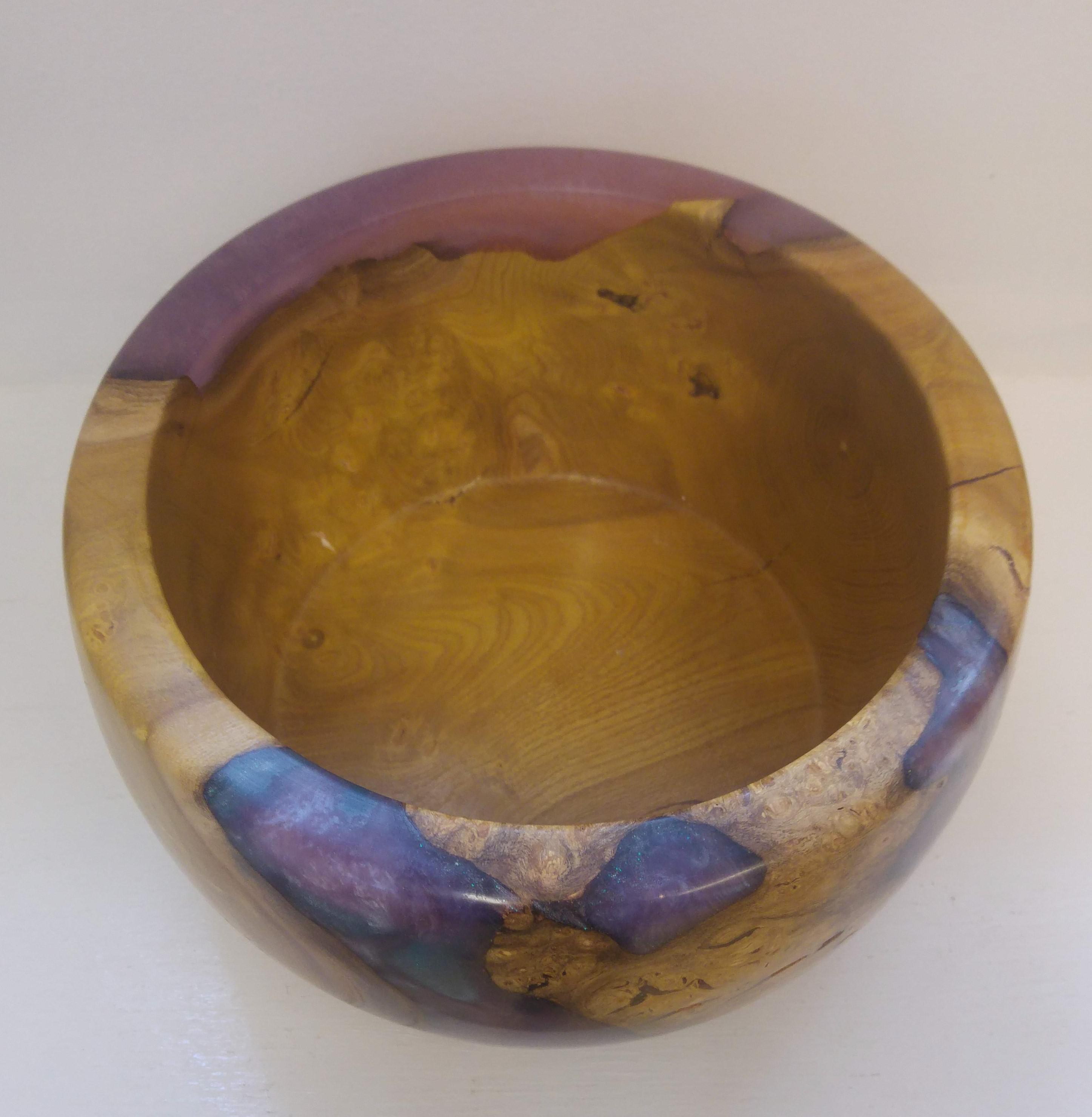 Mulberry and Lilac Resin Bowl