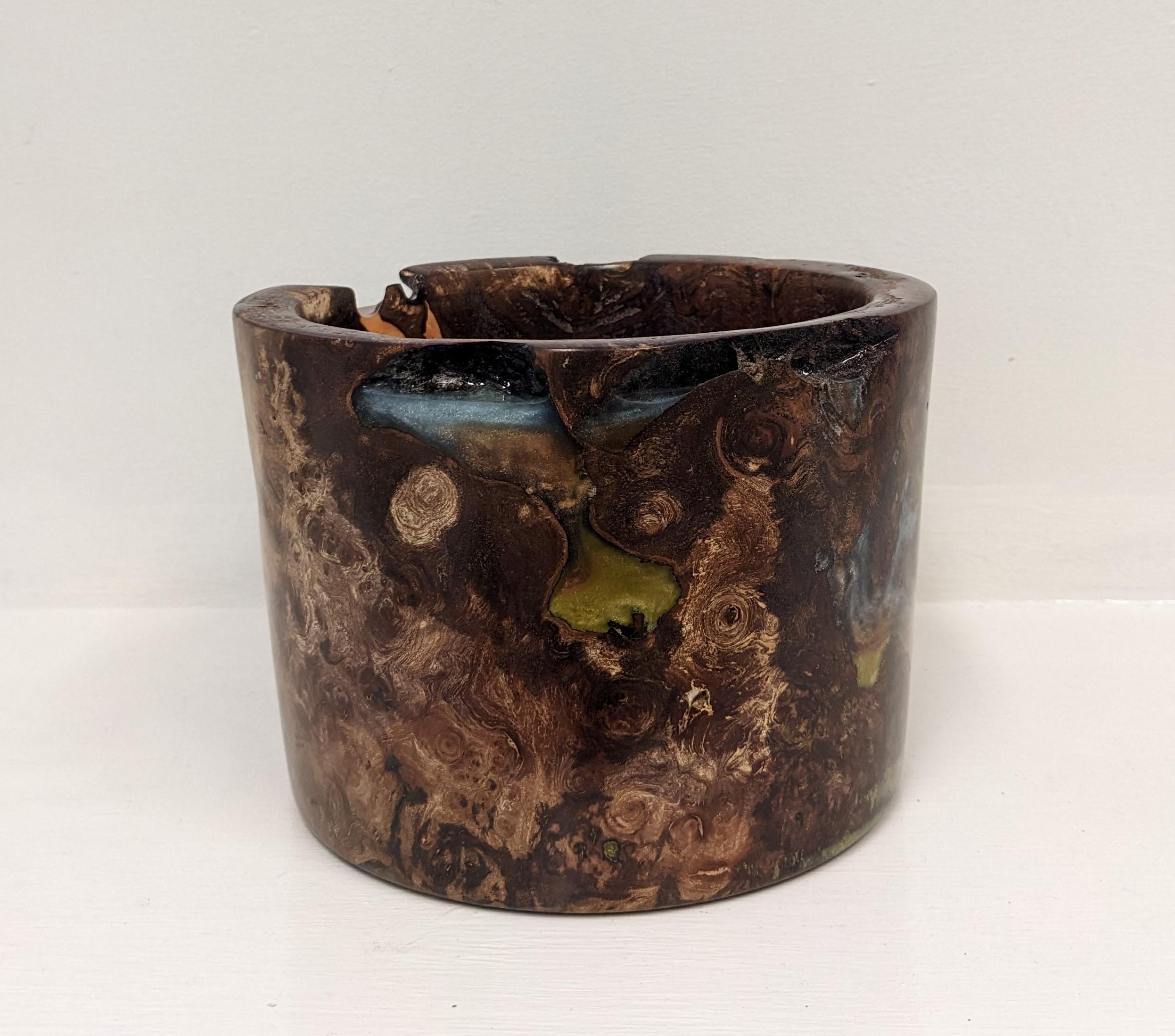 Walnut Burr and Resin Bowl