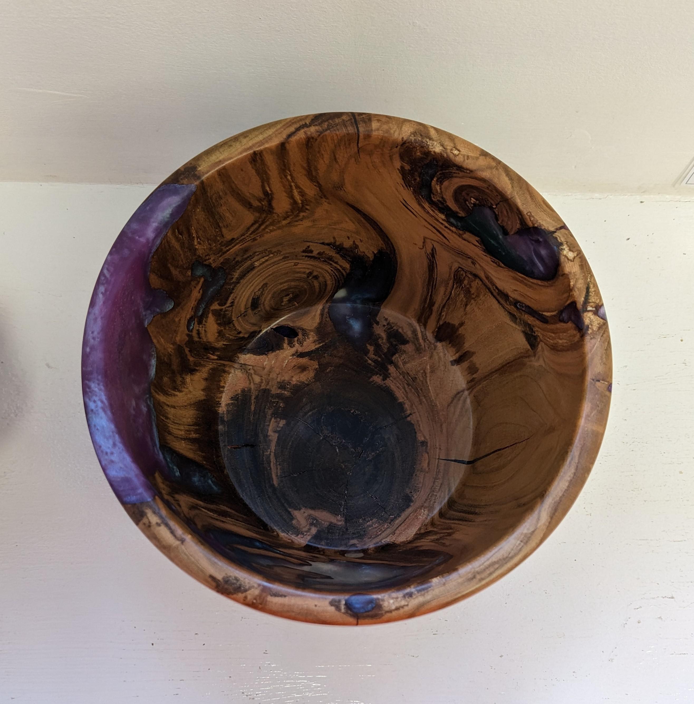 Cherry and Mauve Resin Bowl