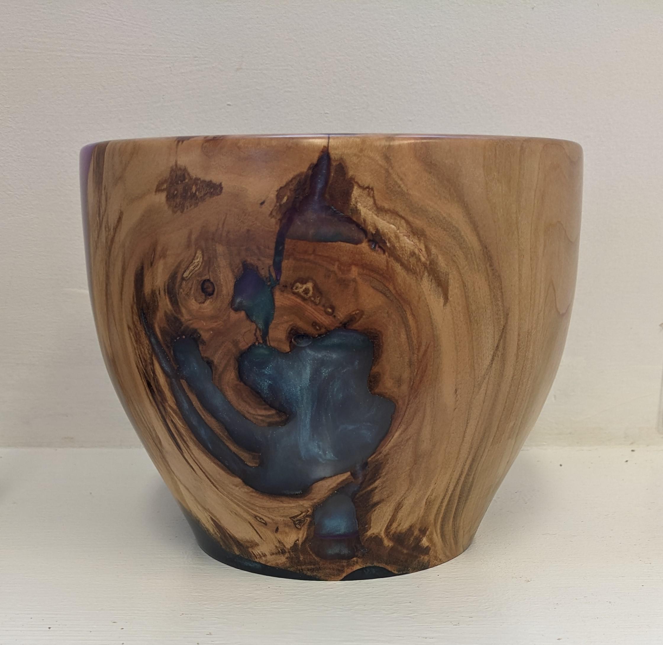 Cherry and Mauve Resin Bowl