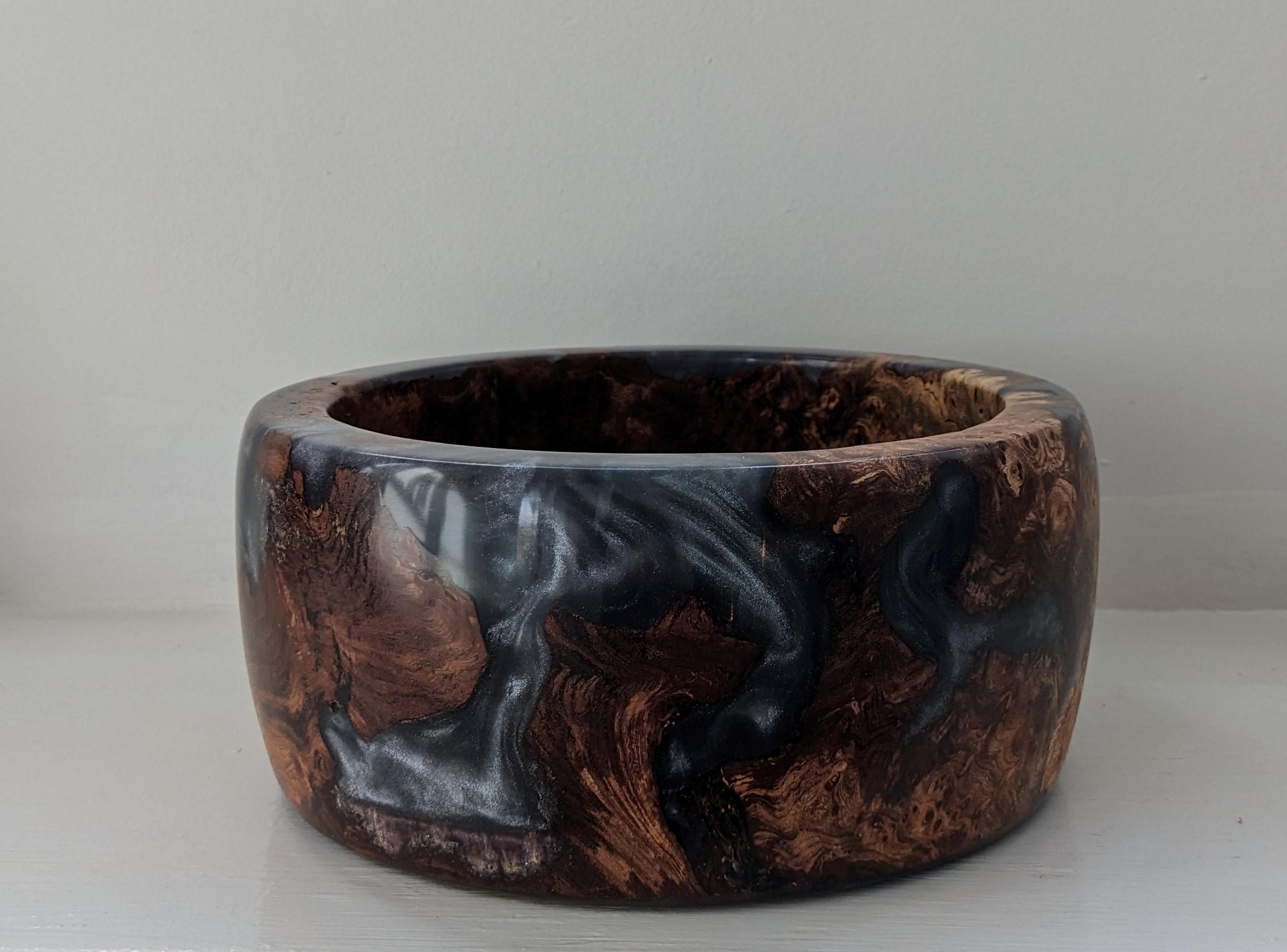 Walnut and Resin Bowl