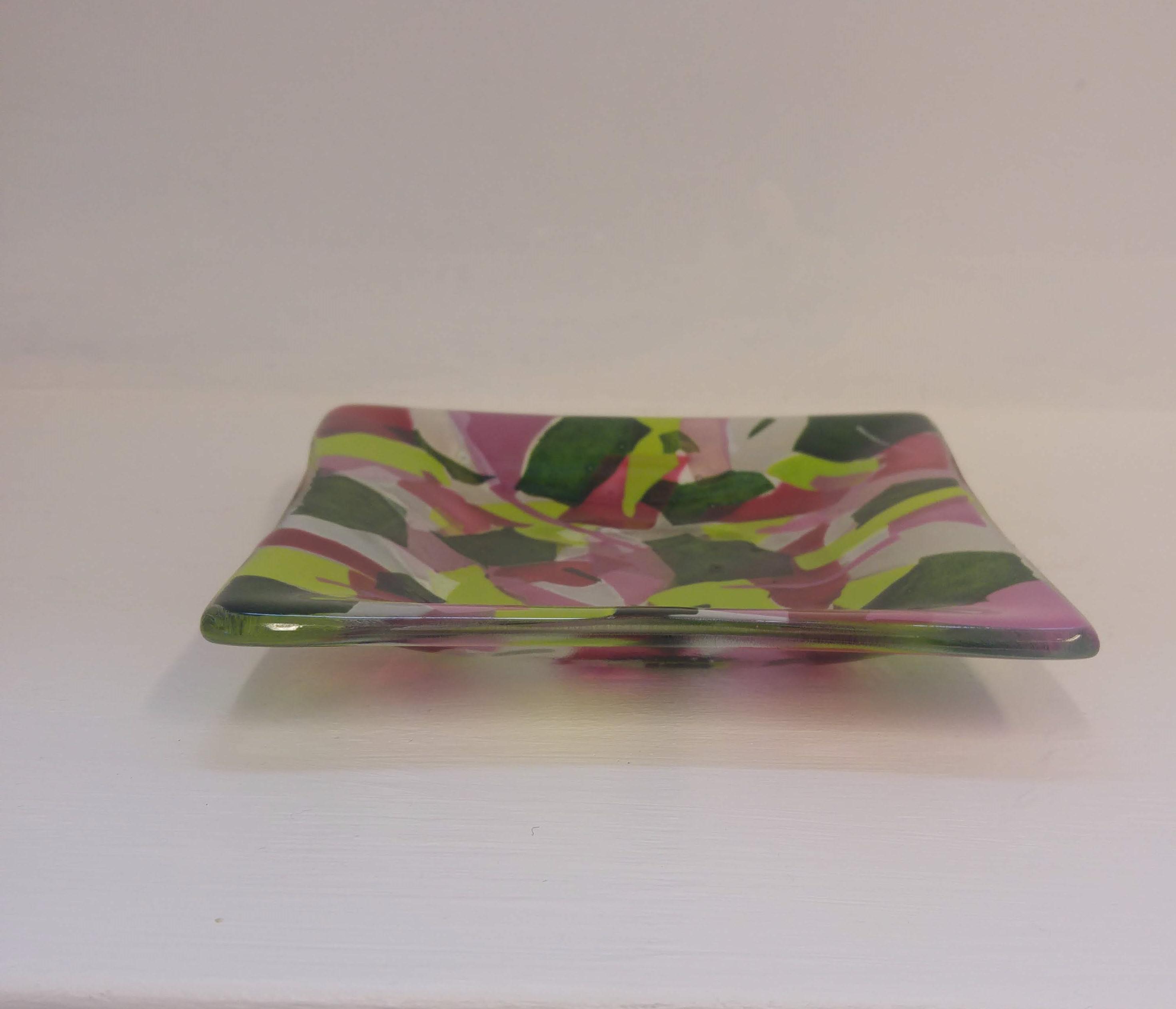 Pink, Green and White Confetti Dish