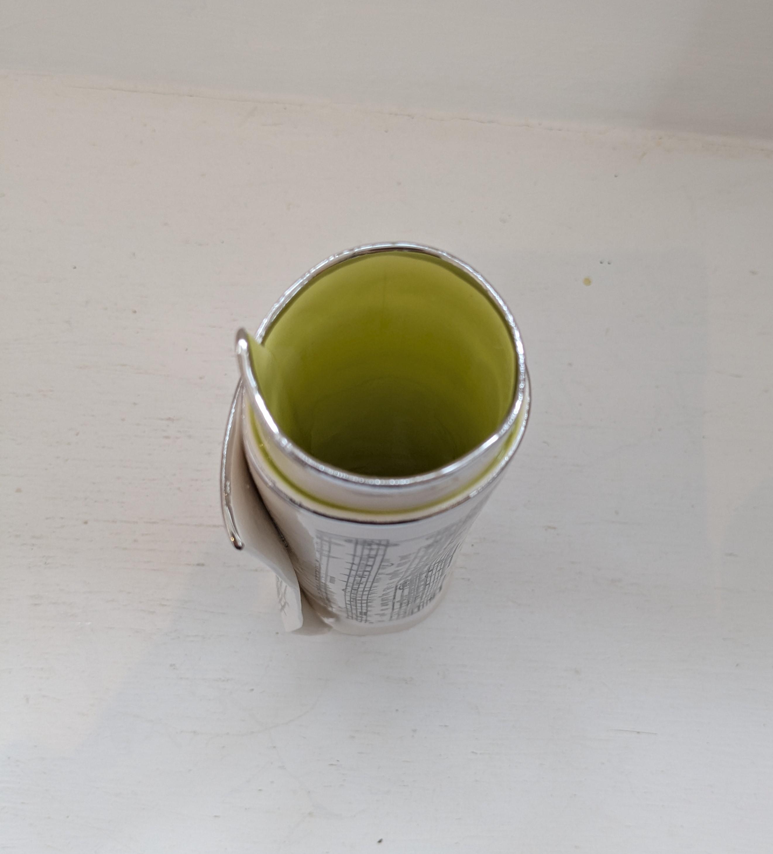 Large Green Music Scroll Bud Vase