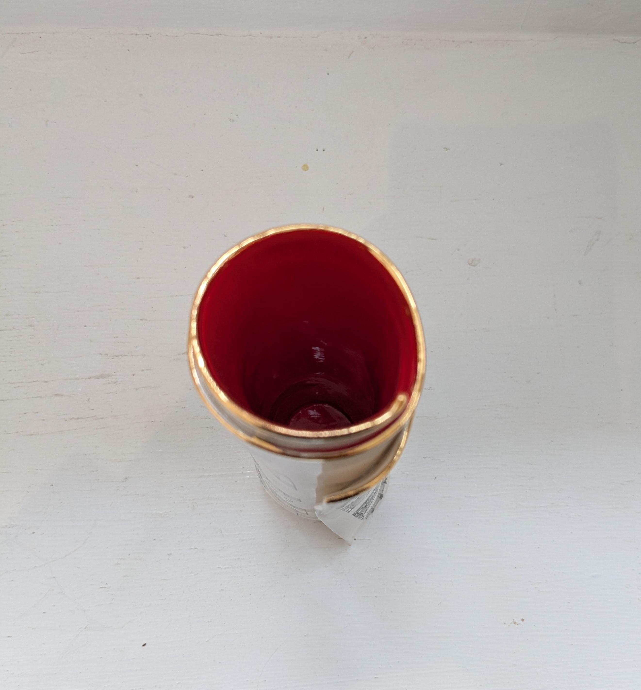 Large Red Music Scroll Bud Vase