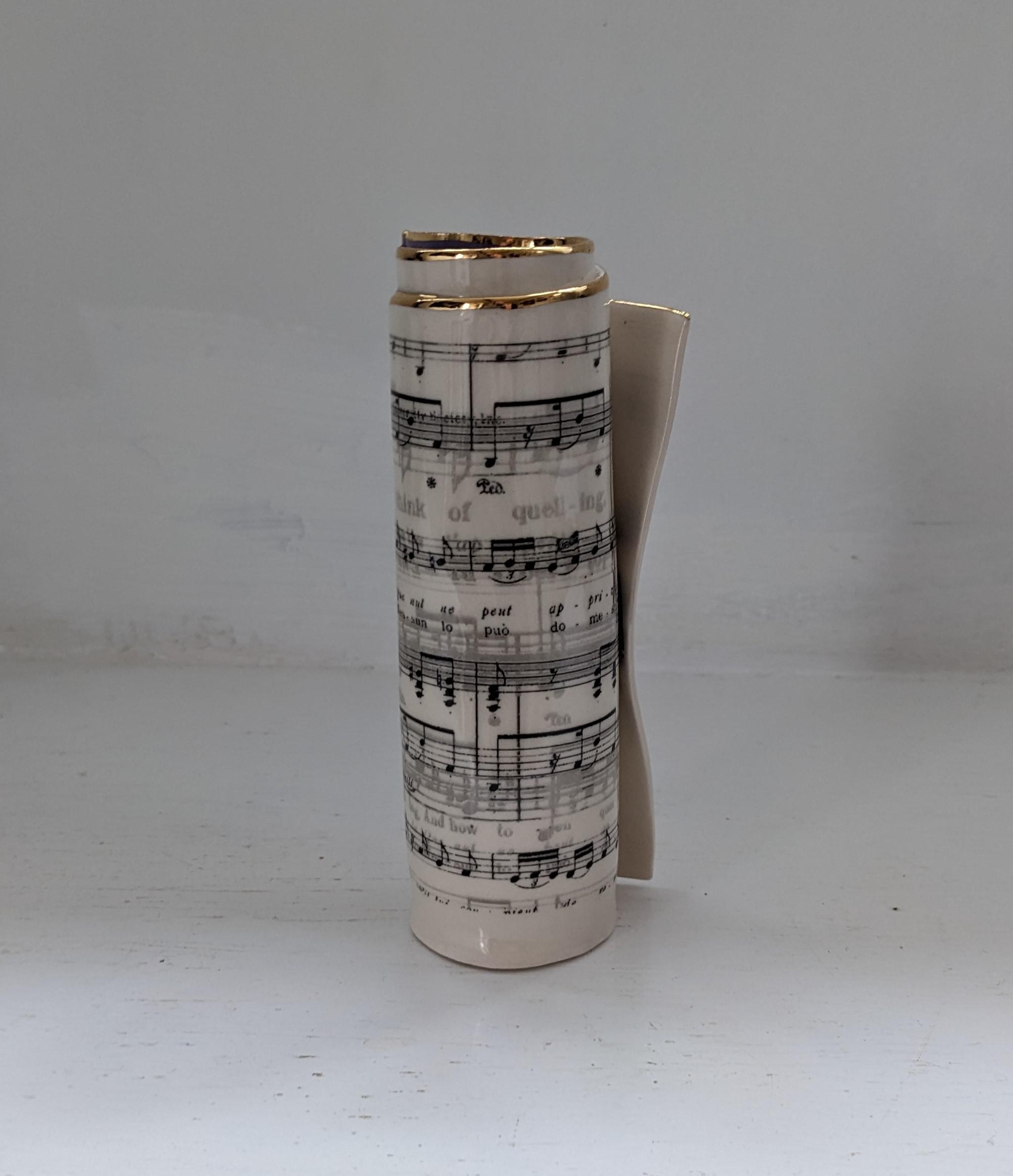 Medium Purple Music Scroll Bud Vase