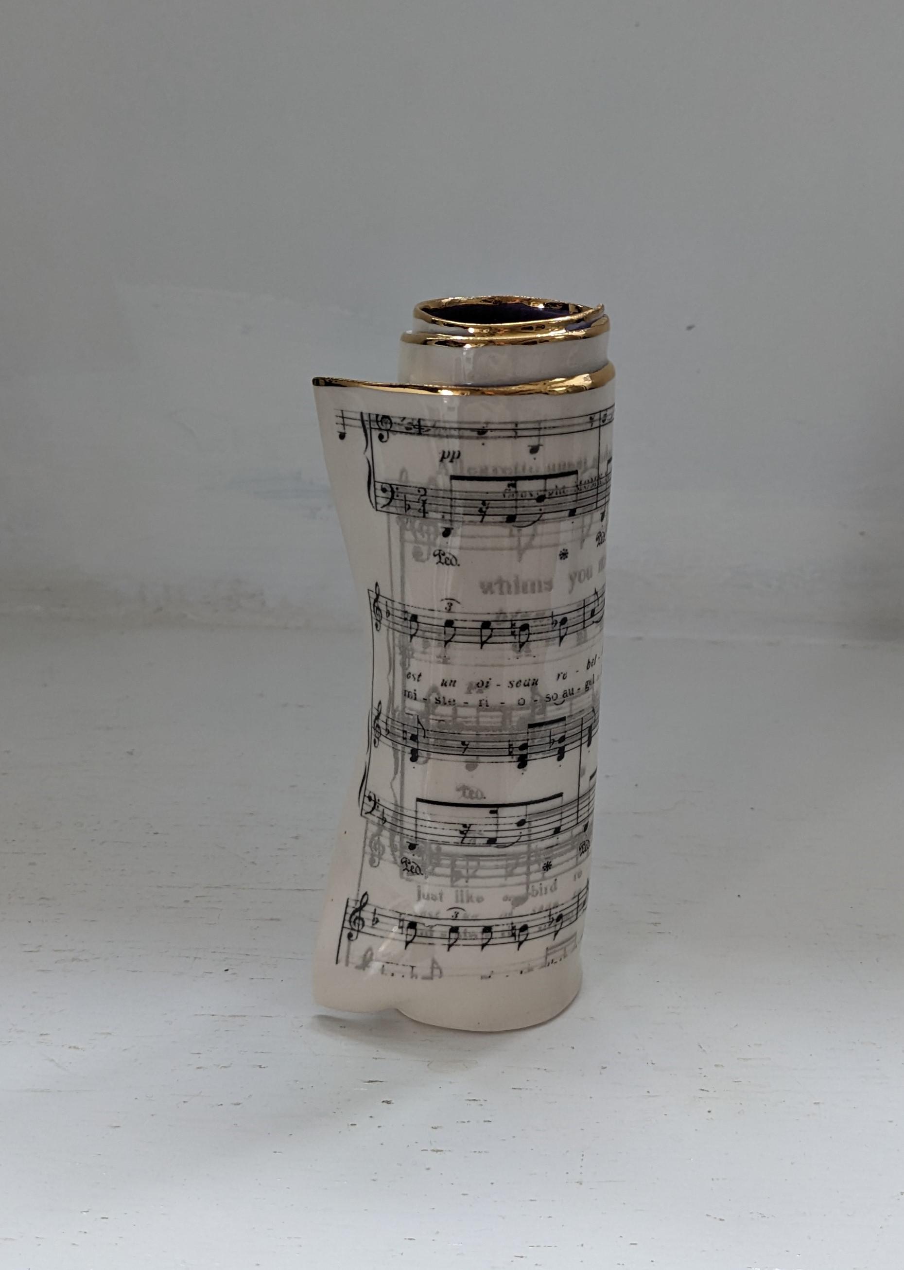 Medium Purple Music Scroll Bud Vase