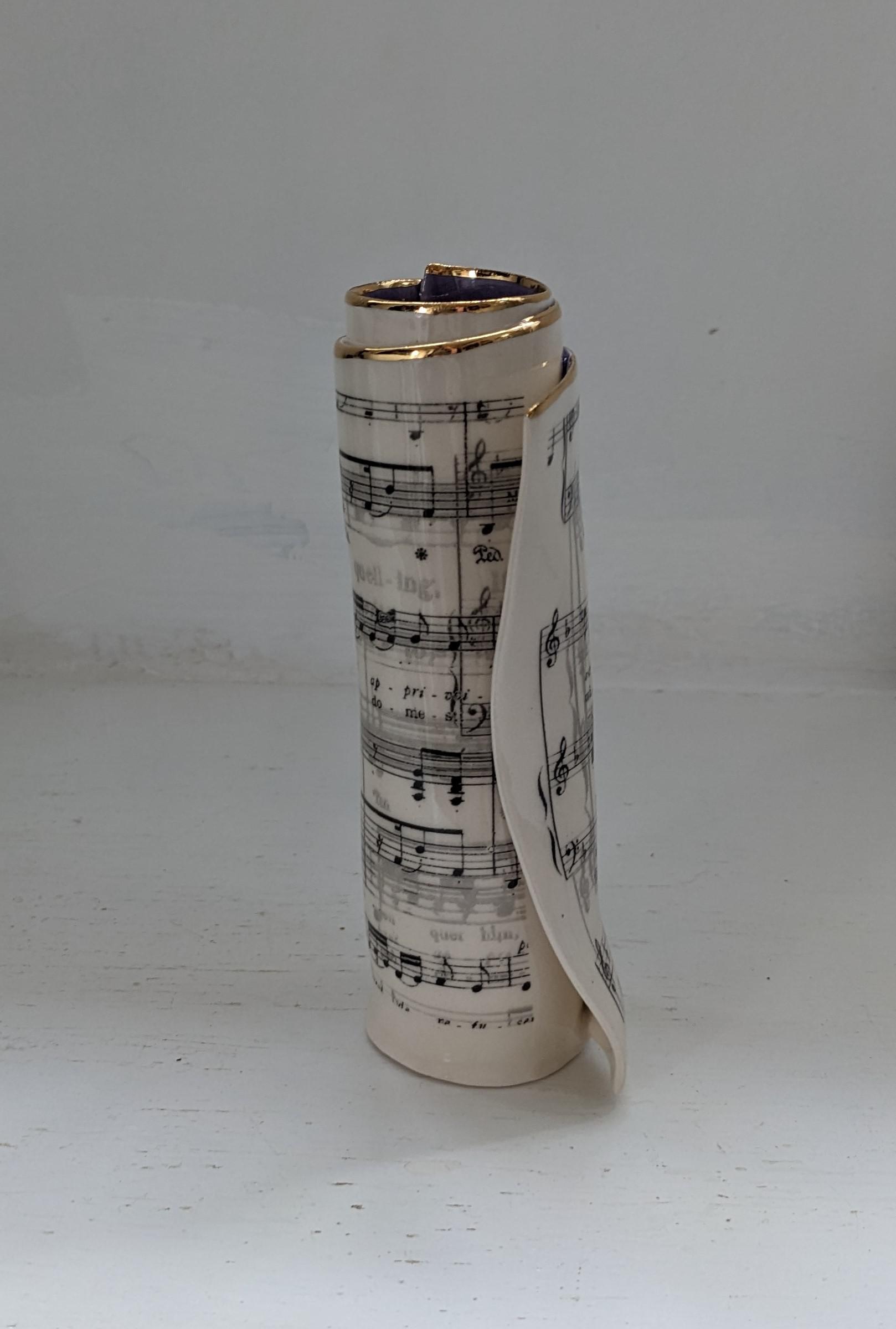 Medium Purple Music Scroll Bud Vase