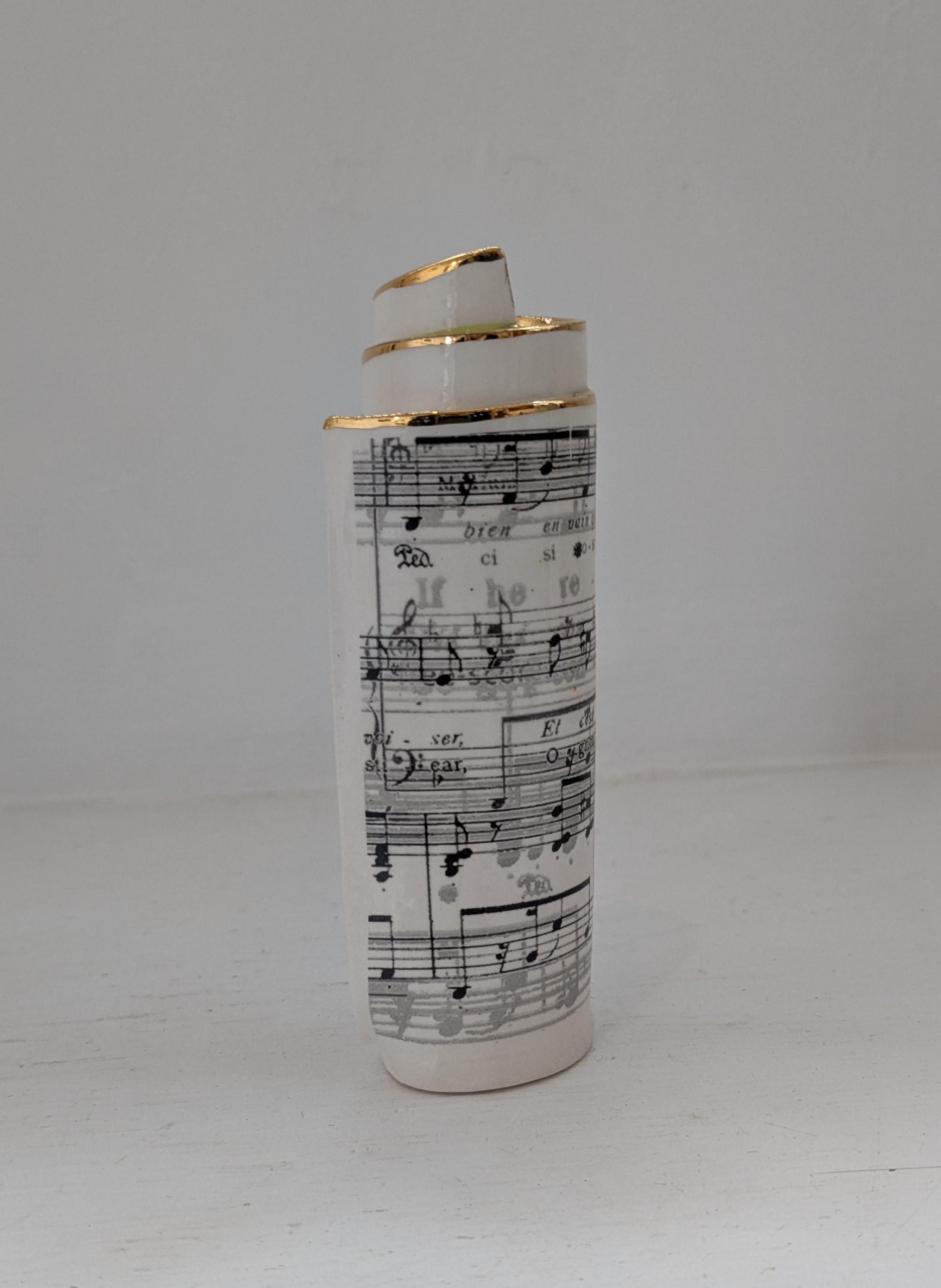 Small Green Music Scroll Bud vase