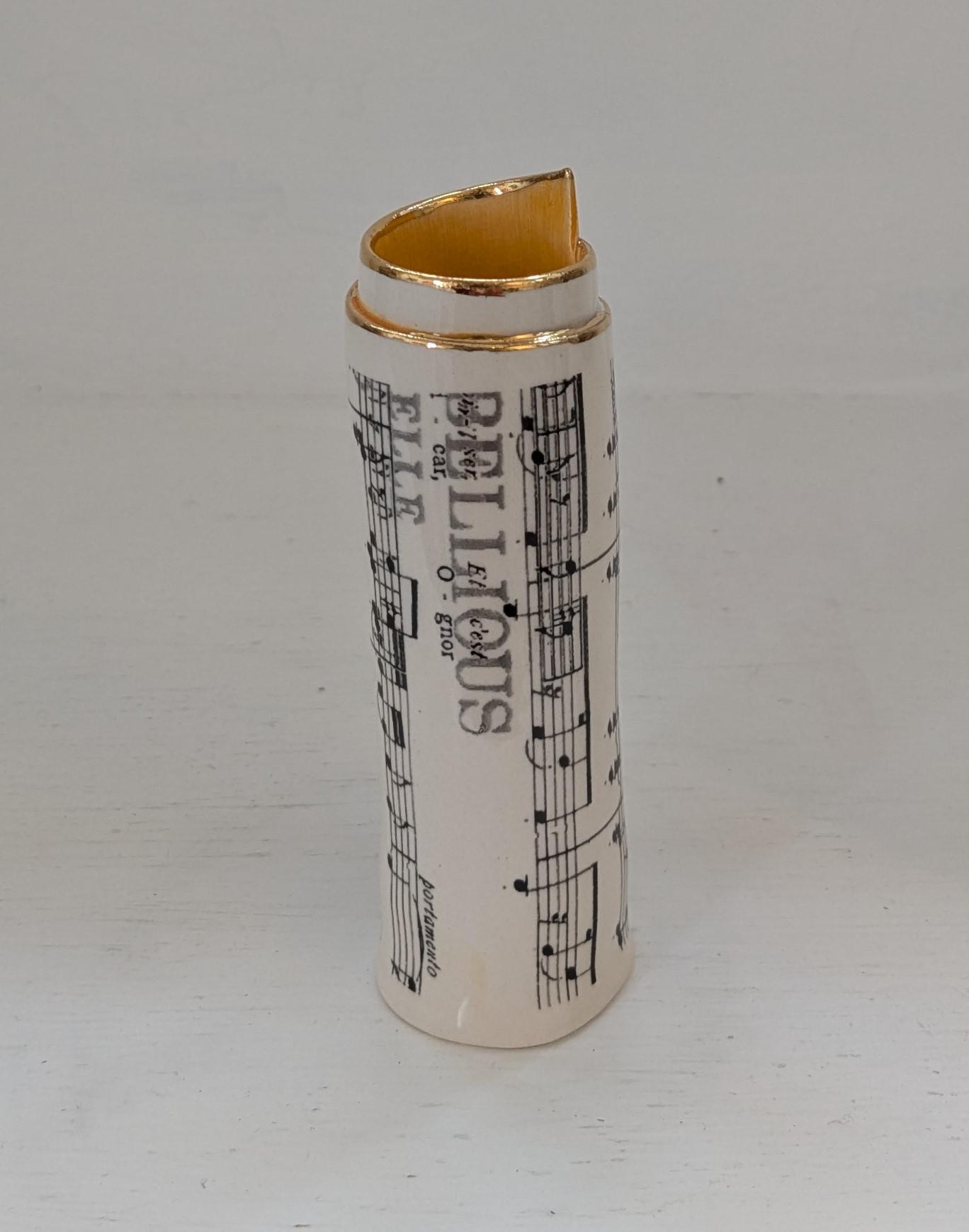Small Orange Music Scroll Bud Vase