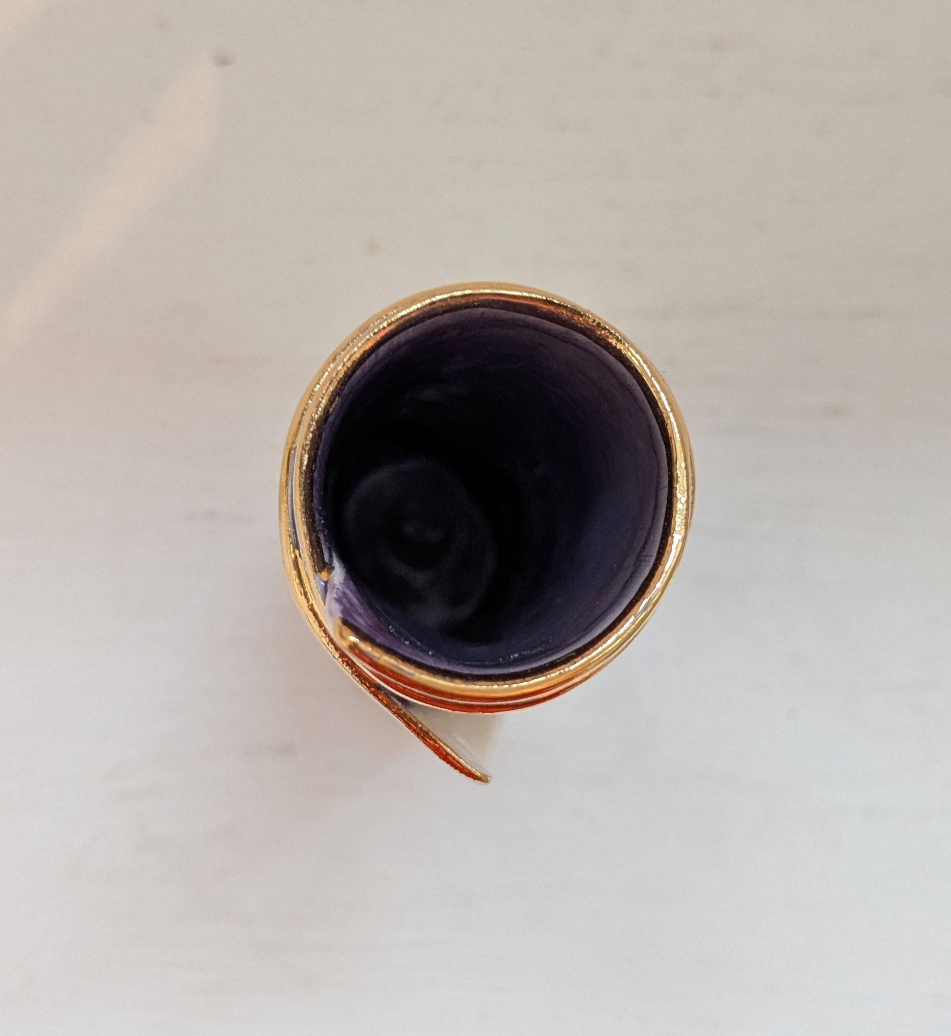 Small Purple Script Scroll Bud Vase