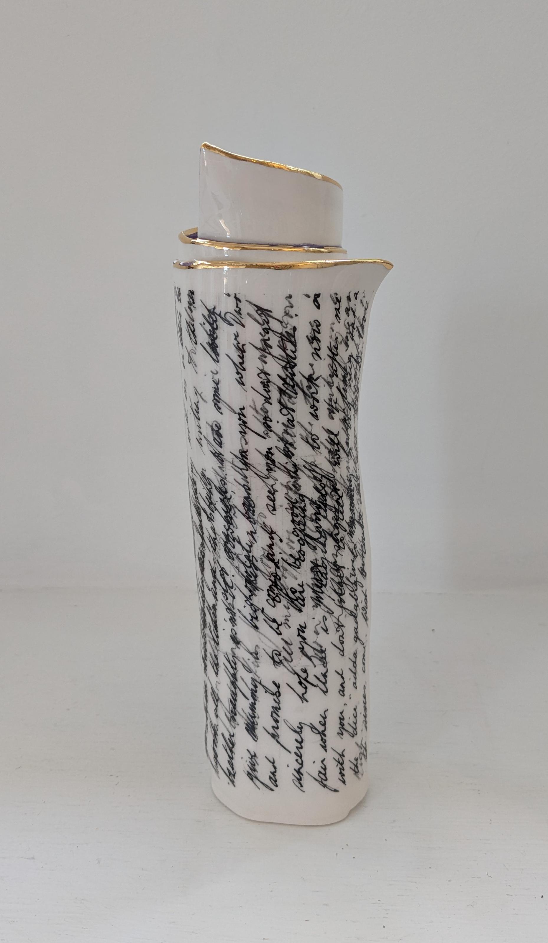 Extra Large Purple Script Scroll Bud Vase