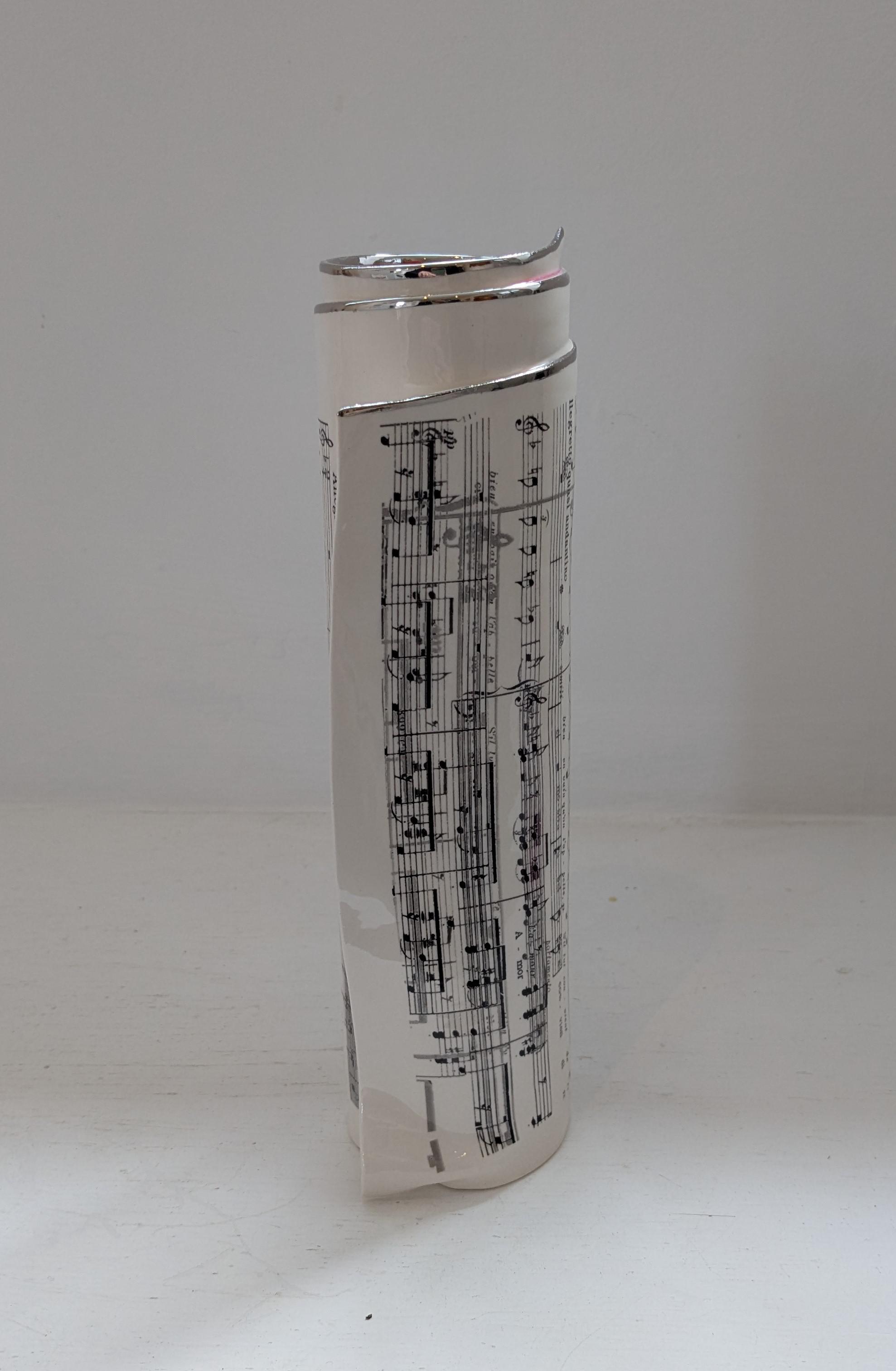 Extra Large Red Music Scroll Bud Vase