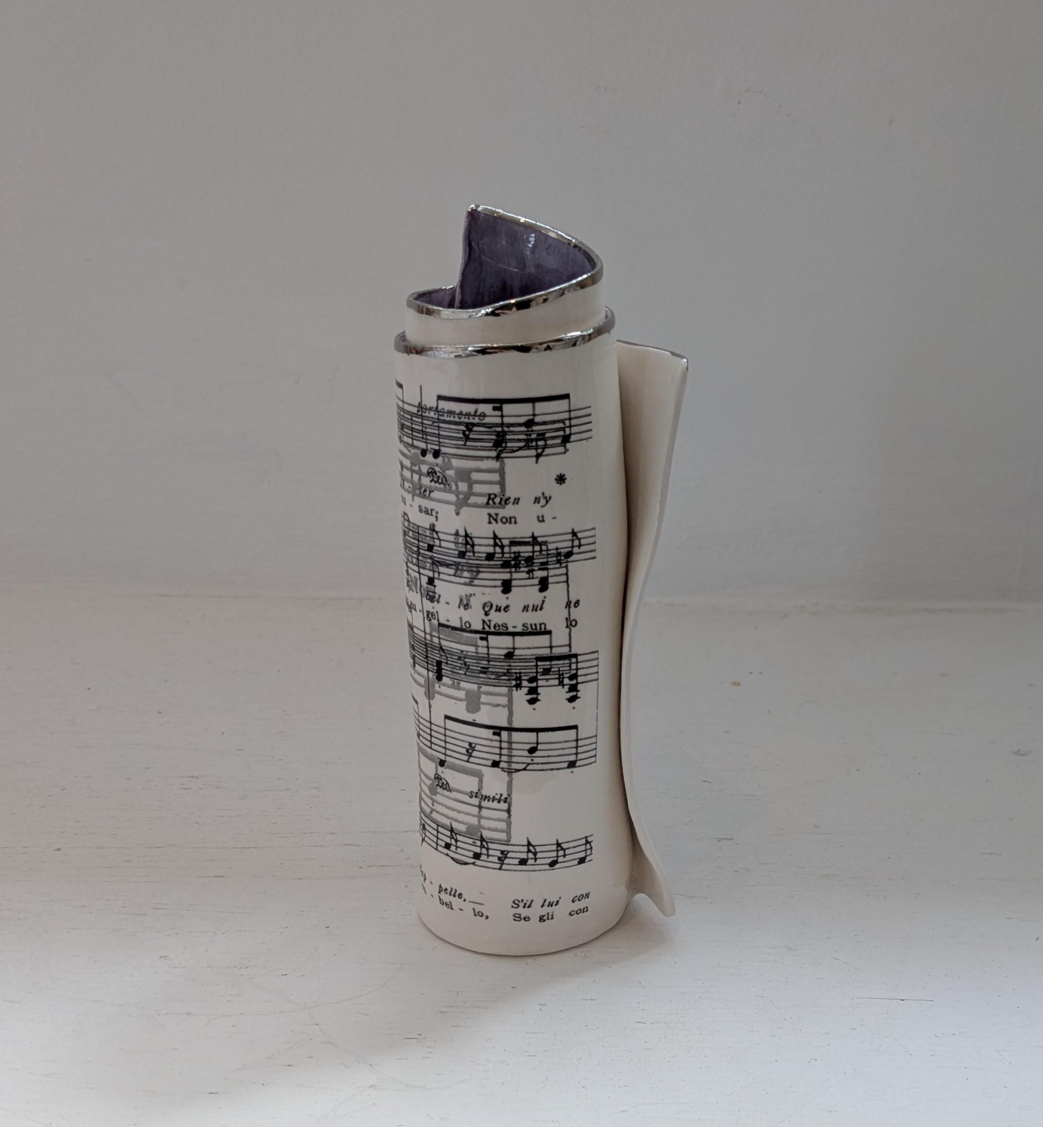 Medium Purple Music Scroll Bud Vase