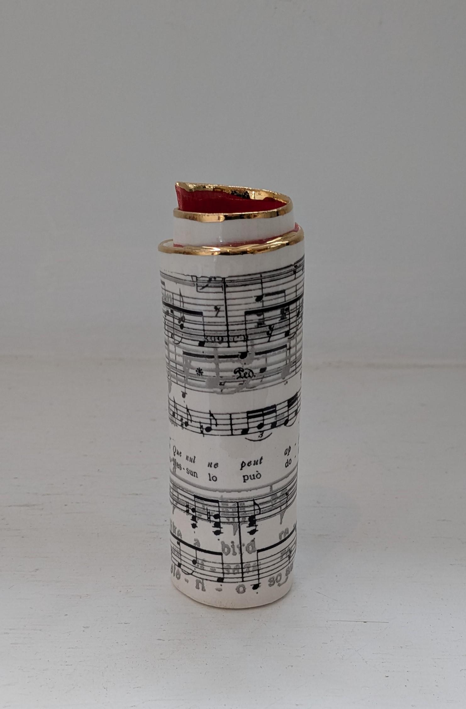Small Red Music Scroll Bud Vase