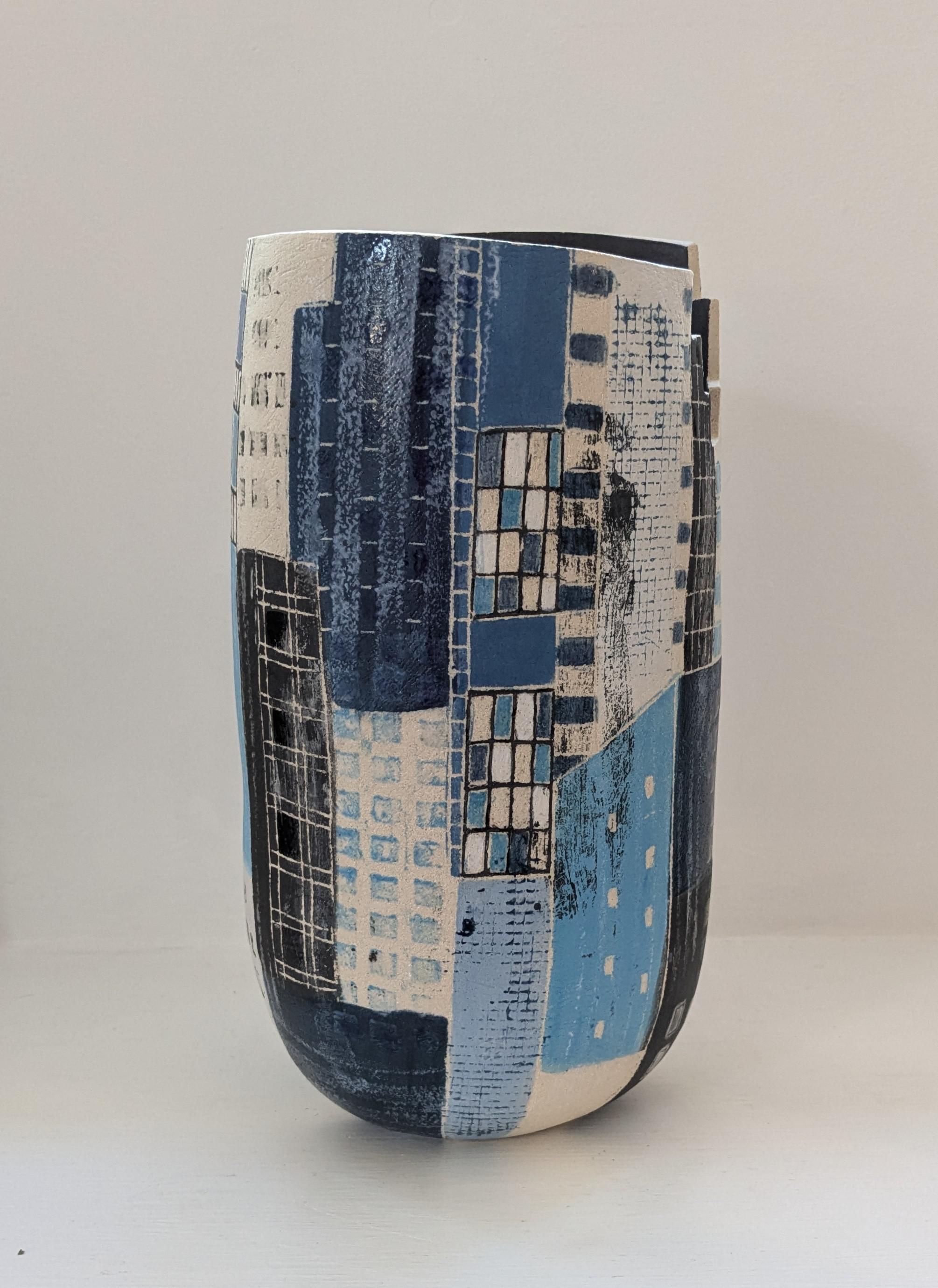 Large New York Blue Vessel