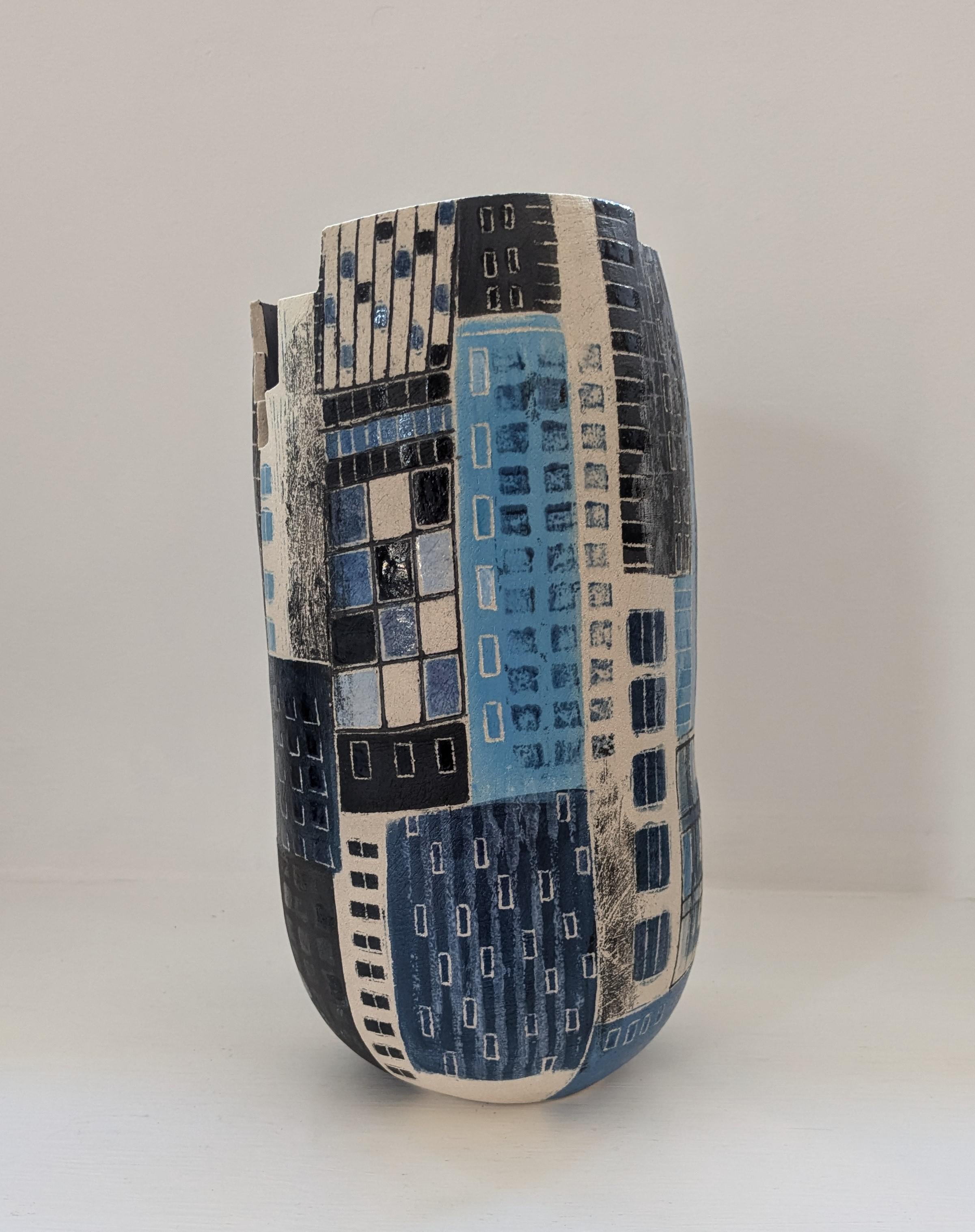 Large New York Blue Vessel