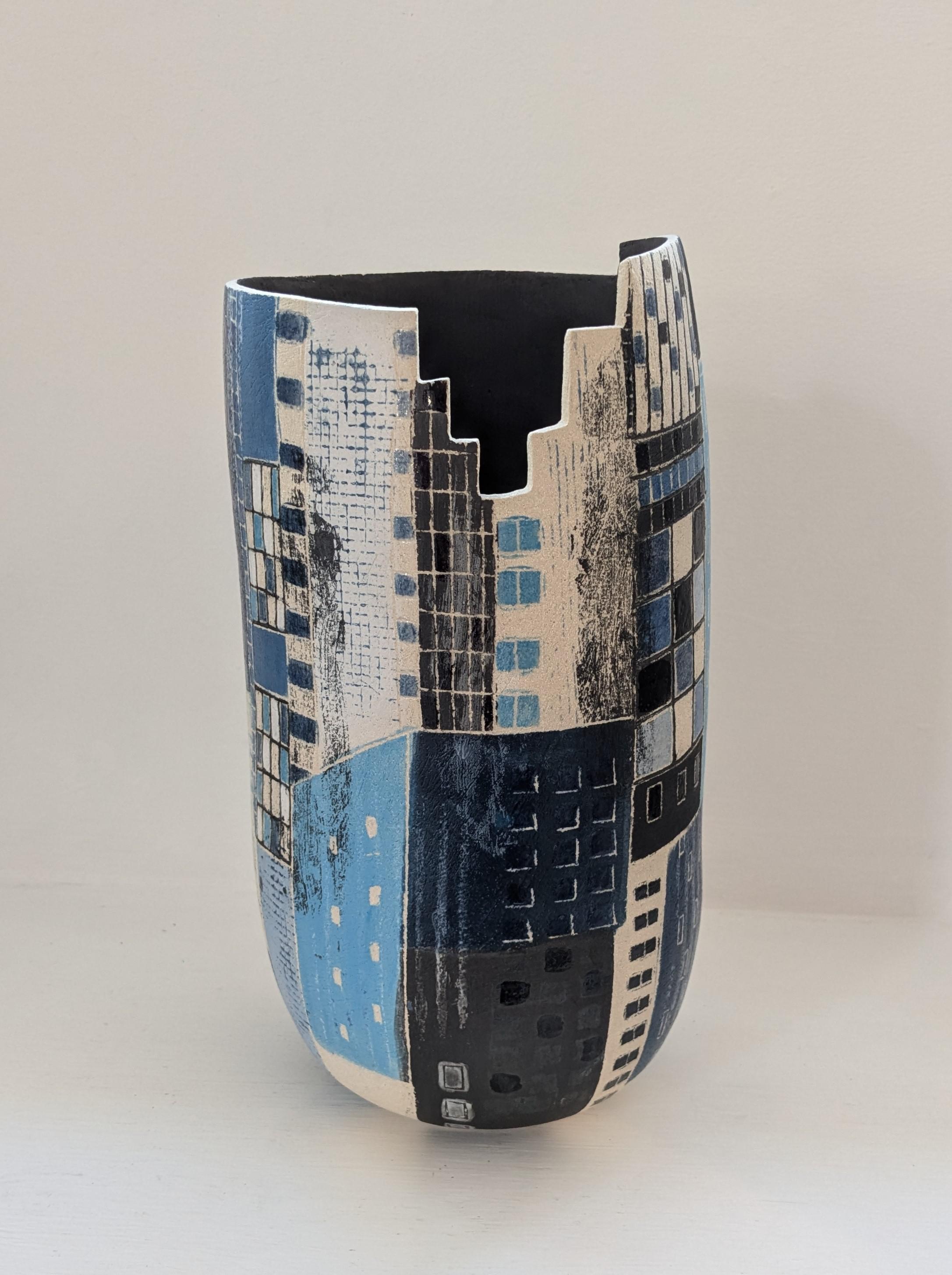 Large New York Blue Vessel