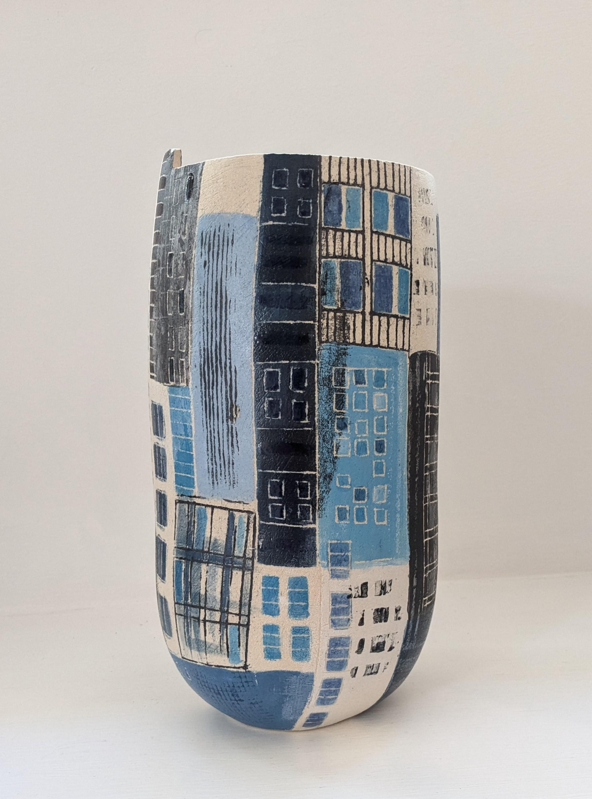 Large New York Blue Vessel