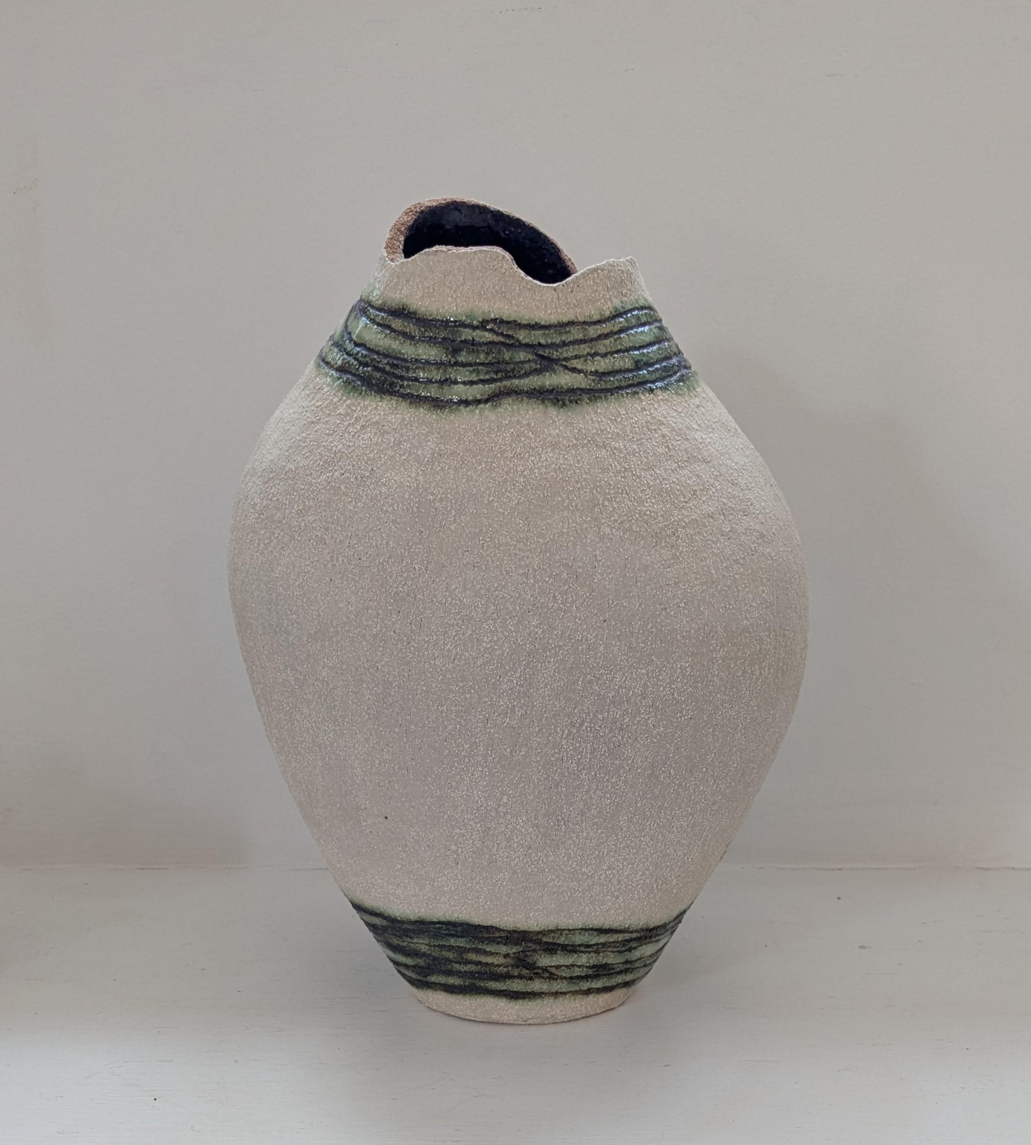 Large Cream Texture Vessel