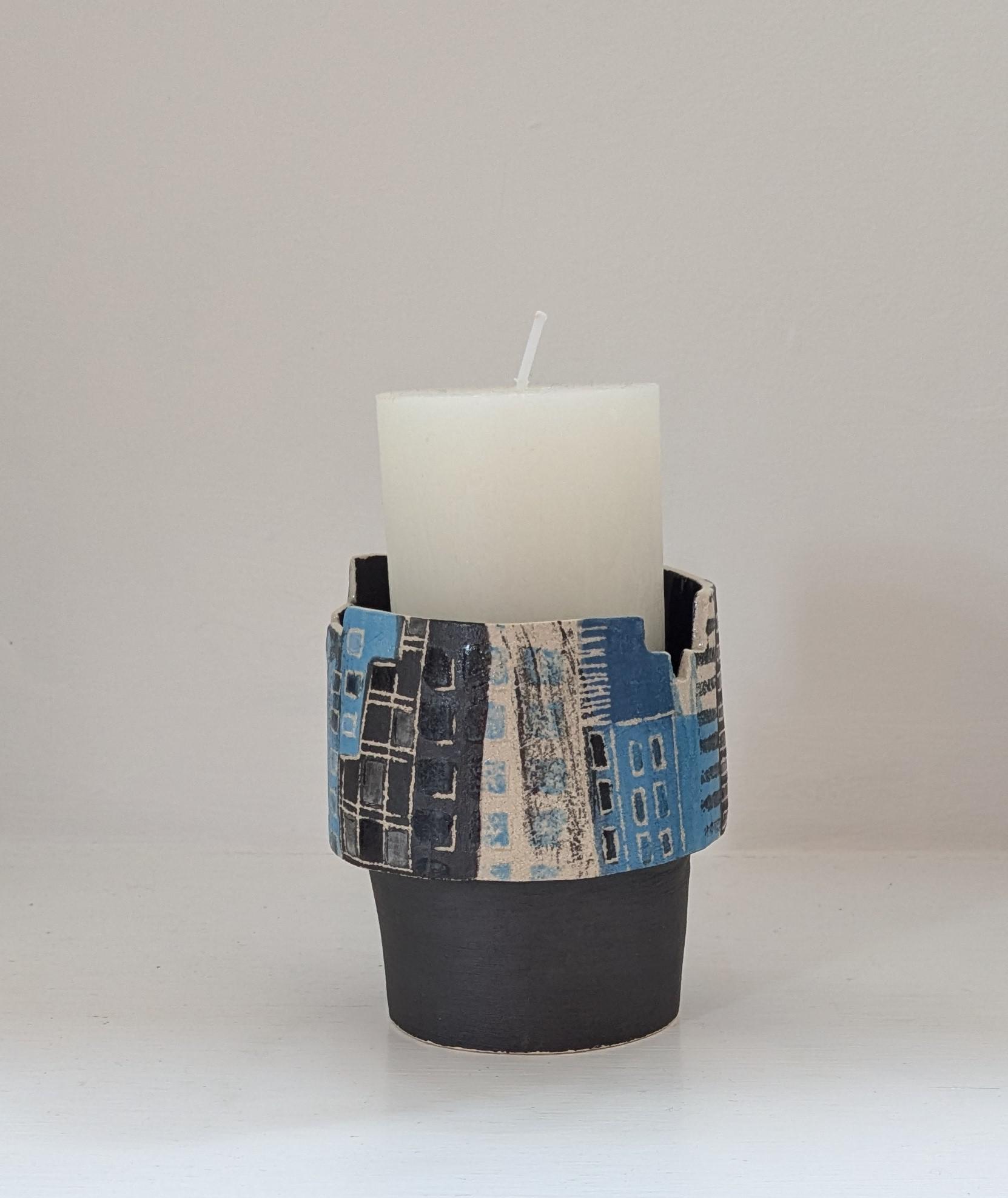 New York Blue Candle Holder