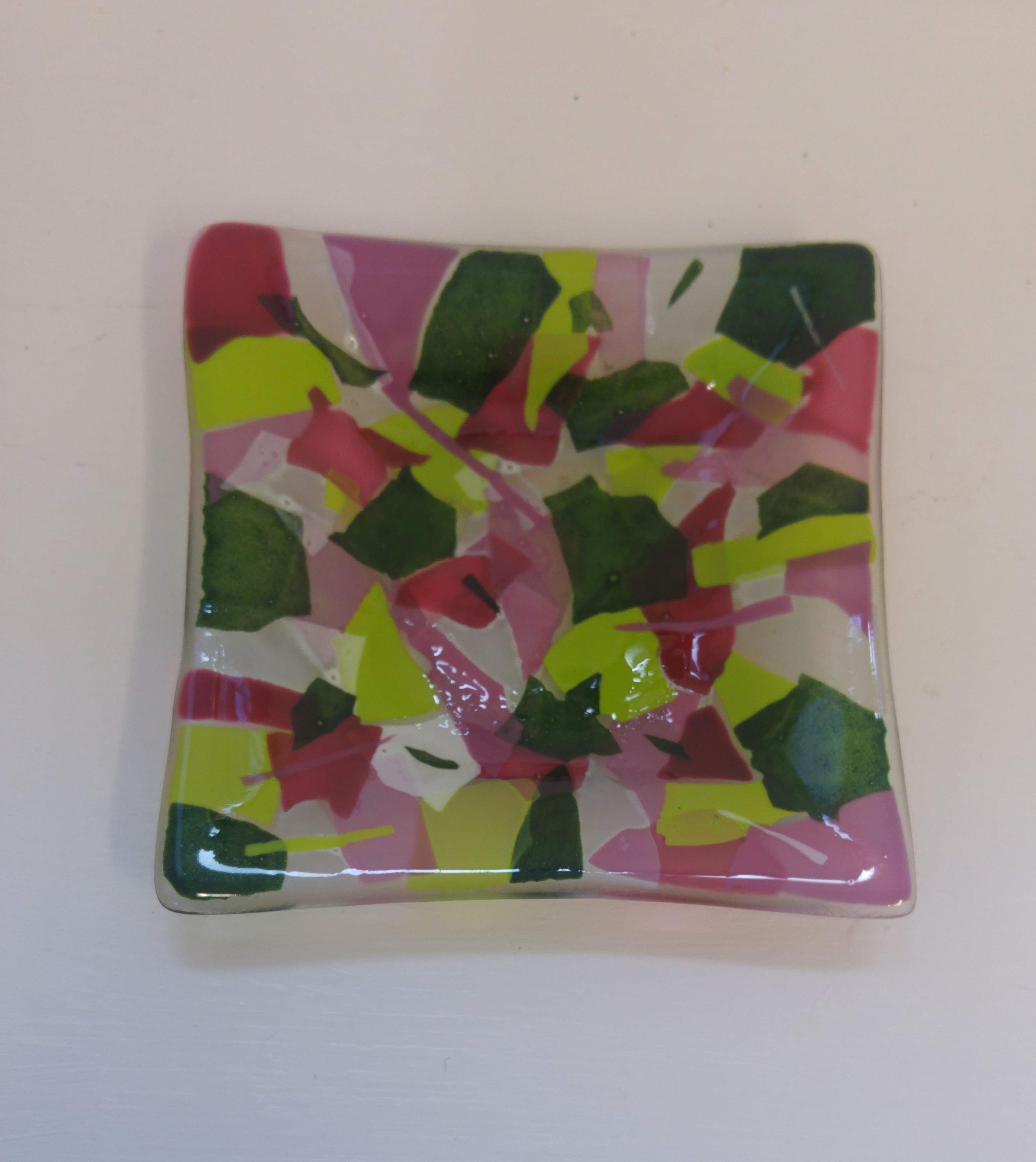 Pink, Green and White Confetti Dish