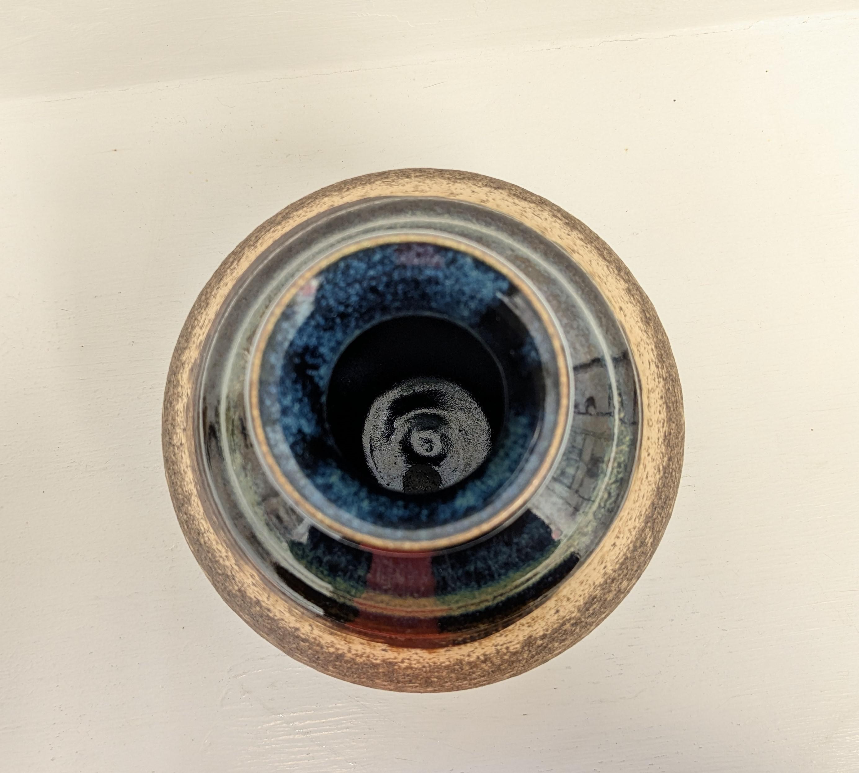 Brown Oxide / Dark Blue Vase (6)