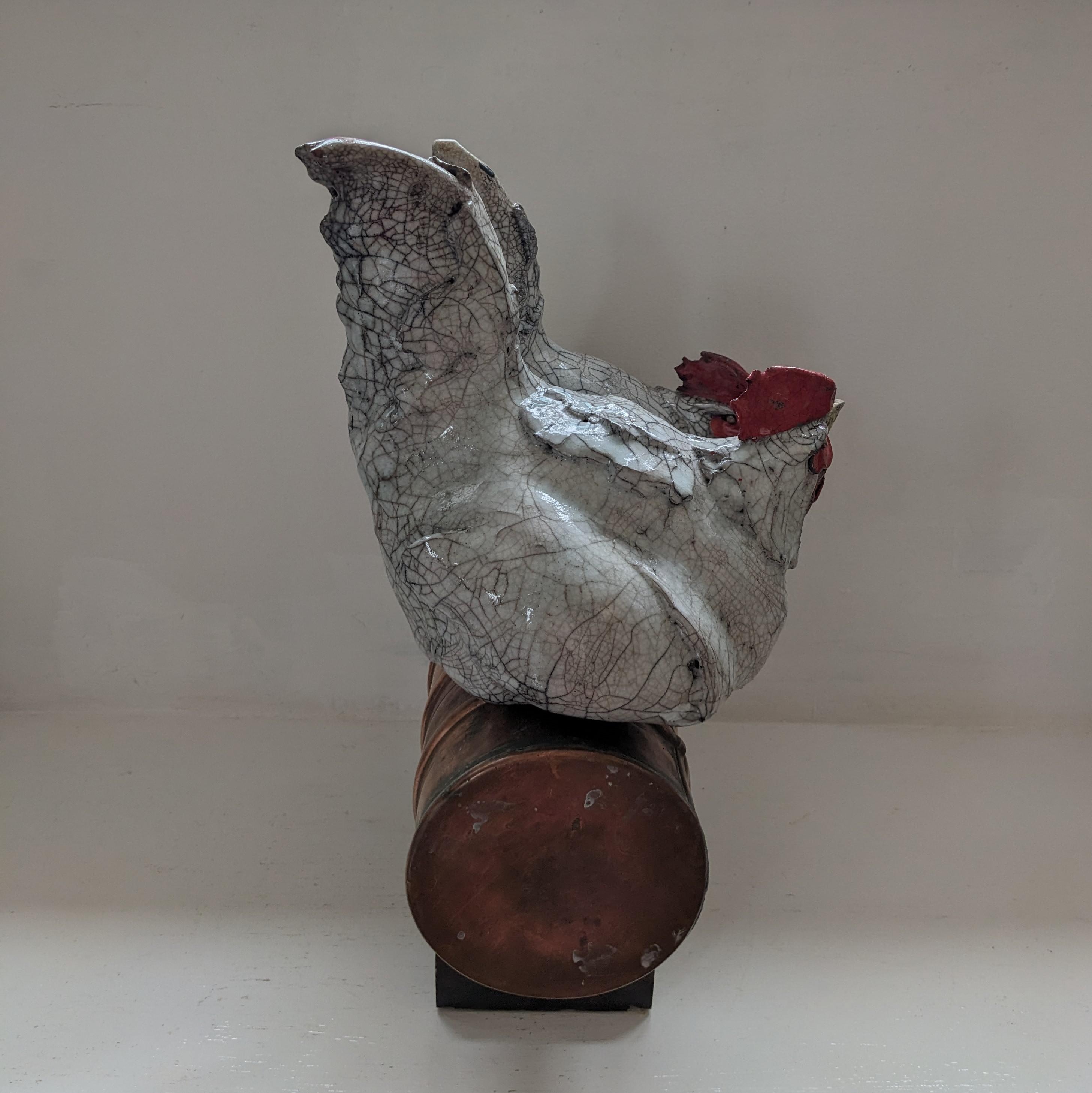 Two Chicks on Copper Bottle