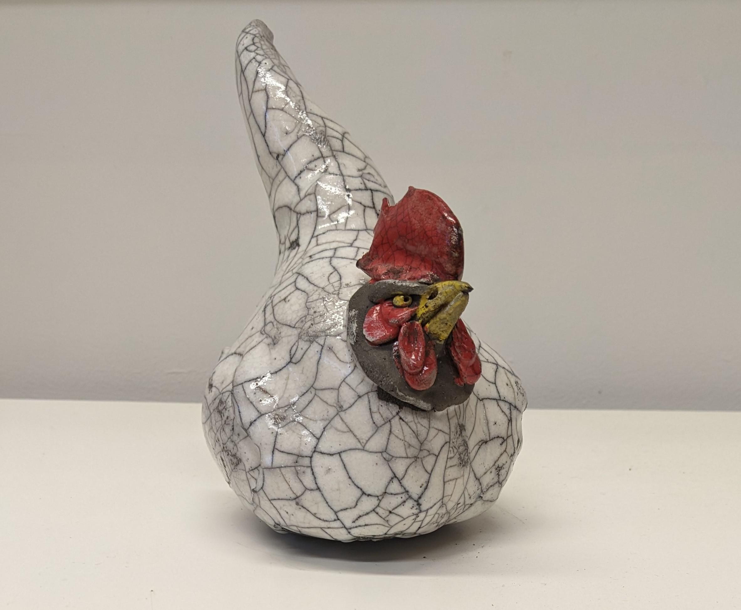 Medium Chick (raku tail feathers) 