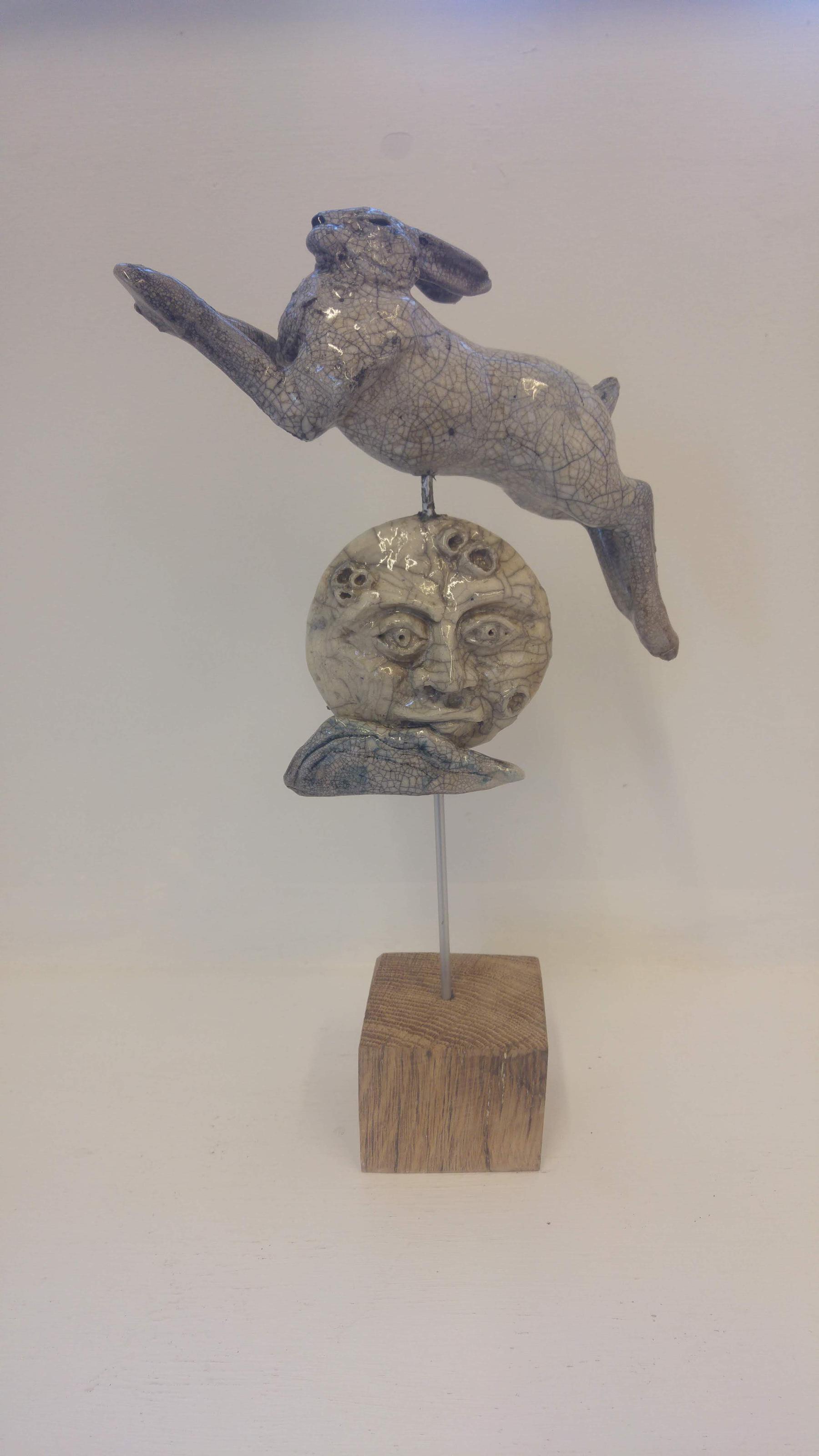 Hare Jumping Over the Moon