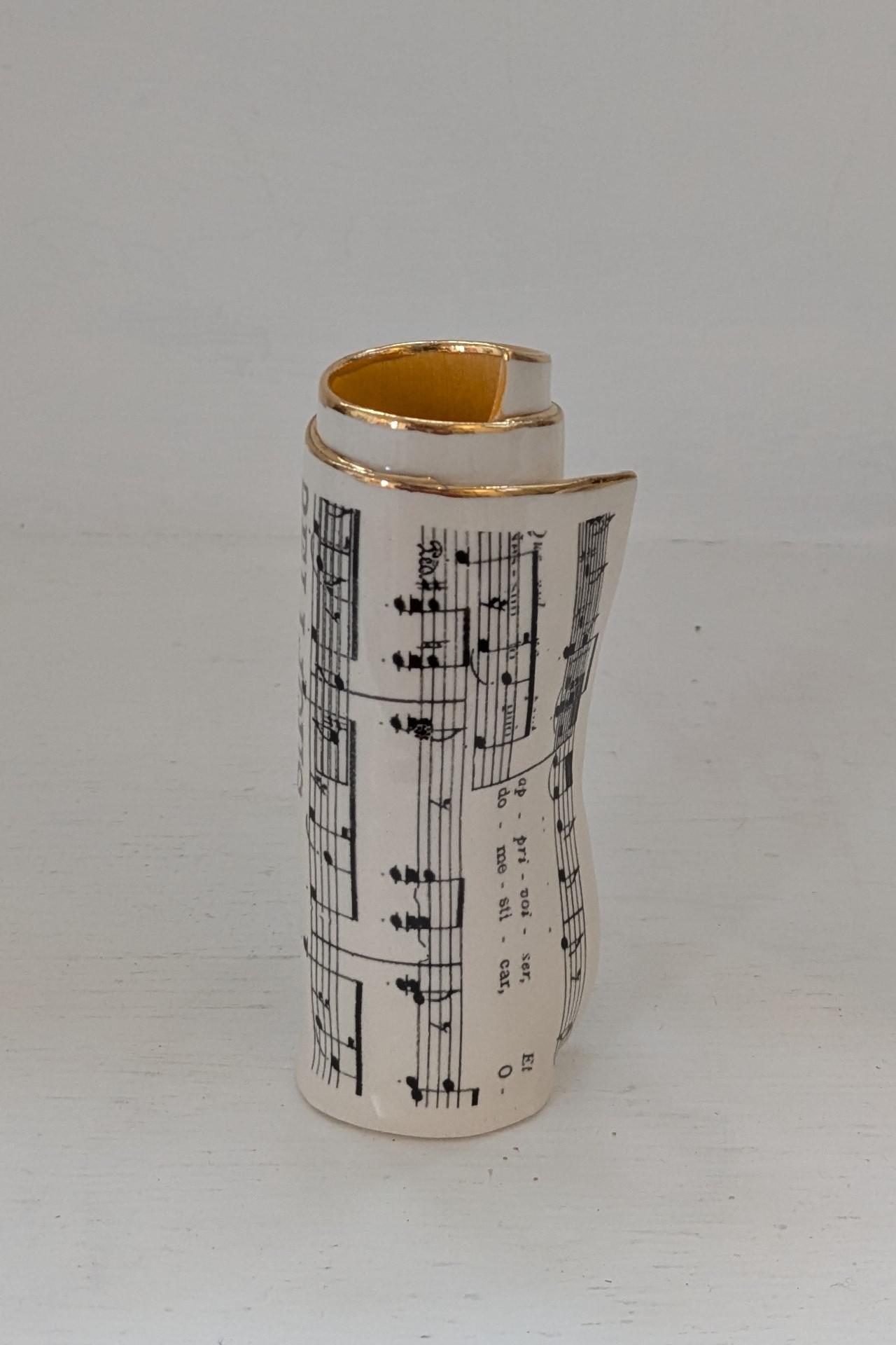 Small Orange Music Scroll Bud Vase