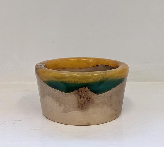 Ash and Orange Resin Bowl