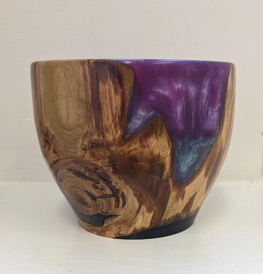 Cherry and Mauve Resin Bowl