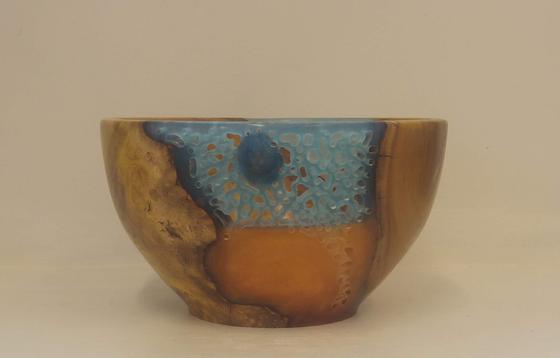 Mulberry and Pierced Resin Bowl