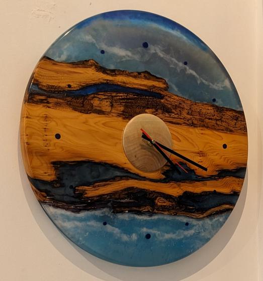 Yew and Resin Clock