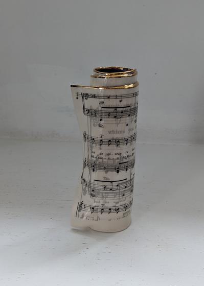 Medium Purple Music Scroll Bud Vase