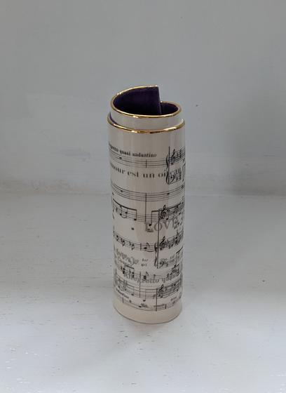 Large Purple Music Scroll Bud Vase