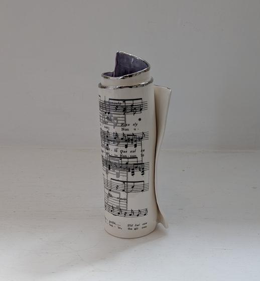 Medium Purple Music Scroll Bud Vase
