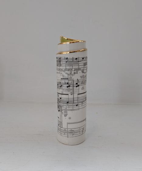 Small Green Music Scroll Bud vase