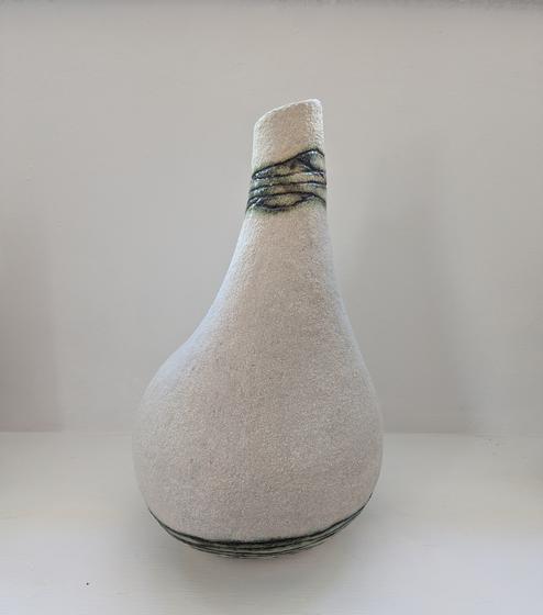 Large Cream Texture Vessel