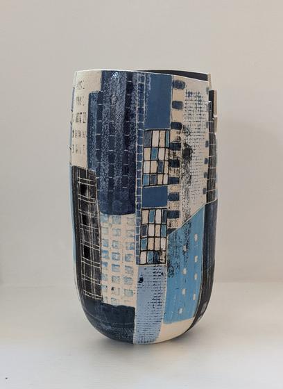 Large New York Blue Vessel