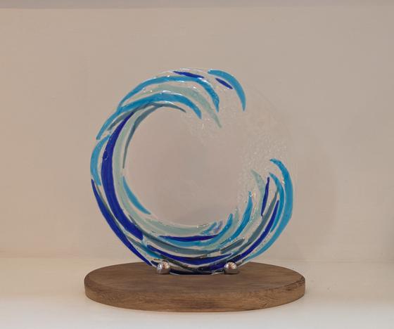 Ocean Wave with Wooden stand