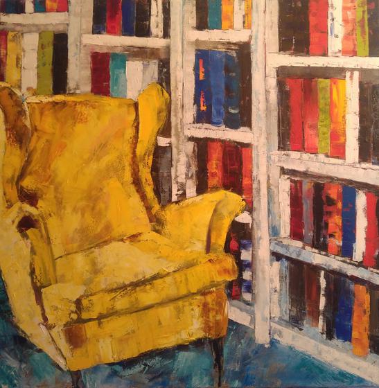 Yellow Chair and Bookcase